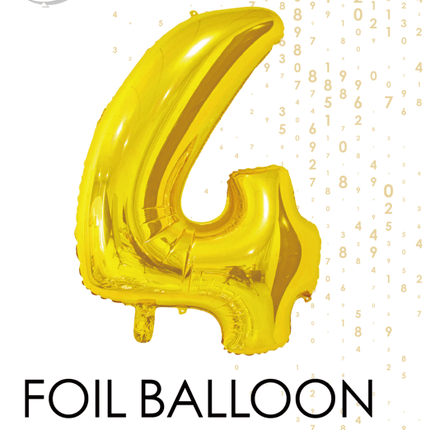 Folieballon Cijfer 4 Goud 66cm van WeFiesta koop je bij Partywinkel