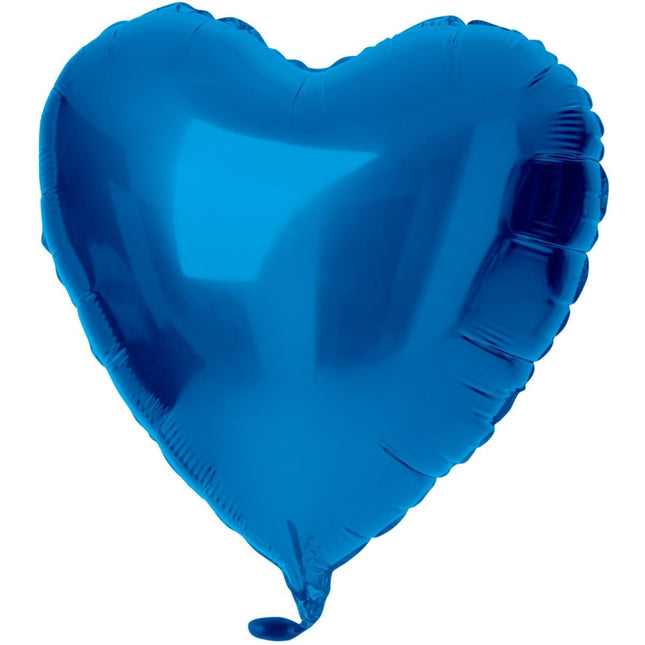 Folieballon Hartvormig Blauw - 45 cm van Folat koop je bij Partywinkel