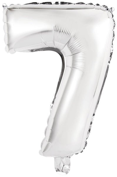 Folieballon – Mini Cijfer 7 – Zilver – 35 x 24 cm van Riethmueller koop je bij Partywinkel