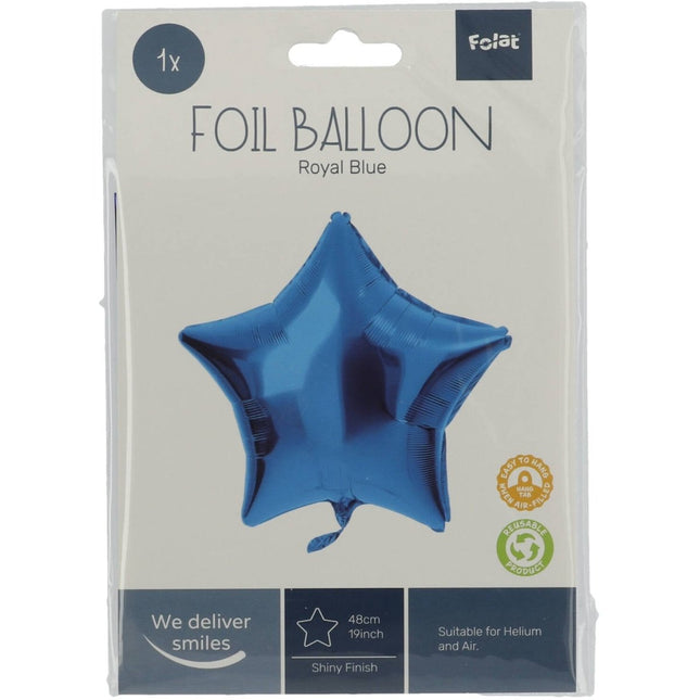 Folieballon Stervormig Blauw - 45 cm van Folat koop je bij Partywinkel