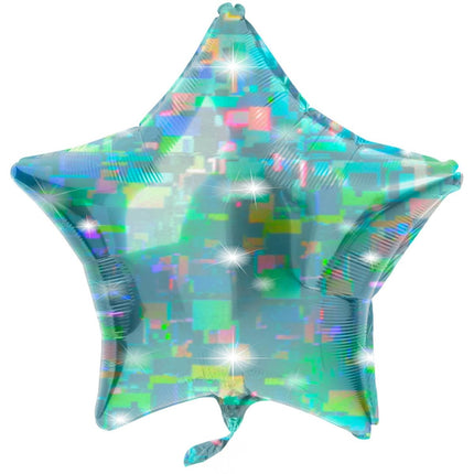 Folieballon Stervormig Galactic Aqua - 45 cm van Folat koop je bij Partywinkel