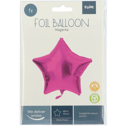 Folieballon Stervormig Magenta - 45 cm van Folat koop je bij Partywinkel