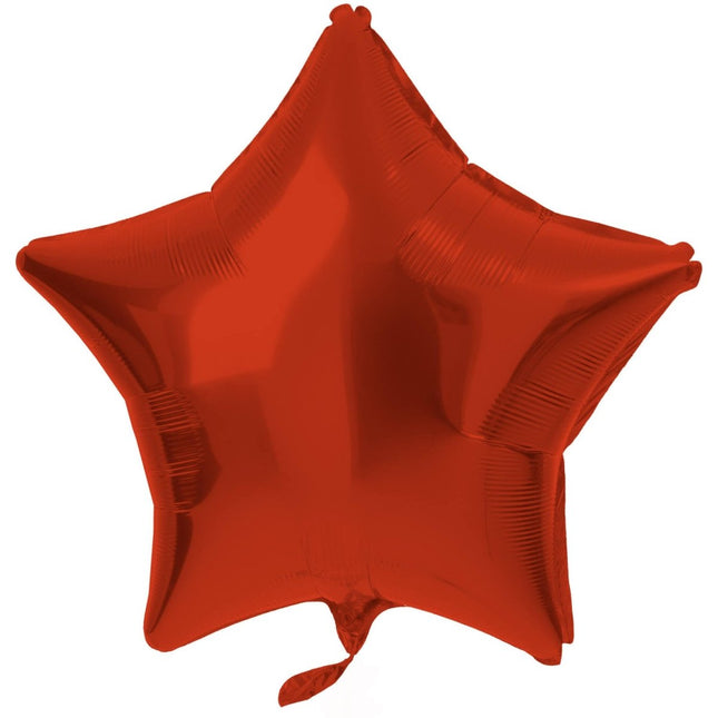 Folieballon Stervormig Rood Metallic Mat - 45 cm van Folat koop je bij Partywinkel