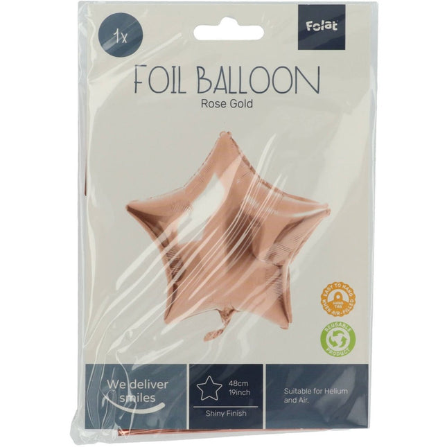Folieballon Stervormig Roségoud - 45 cm van Folat koop je bij Partywinkel