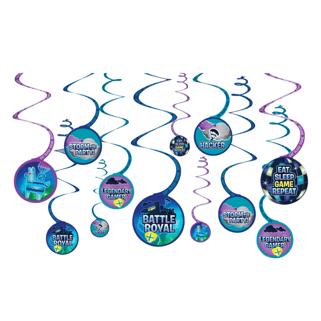 Fortnite Hangdecoratie Set 12 delig van Riethmueller koop je bij Partywinkel