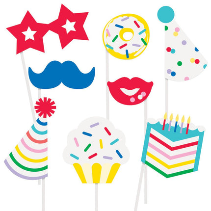 Foto Props Verjaardag 27,9cm 10 delig van Unique koop je bij Partywinkel