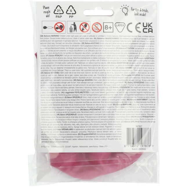 Fuchsia Ballon Metallic Fuchsia Pink 80cm van Folat koop je bij Partywinkel