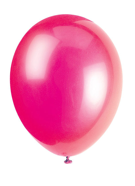 Fuchsia Ballonnen Glans 30cm 10st van Unique koop je bij Partywinkel