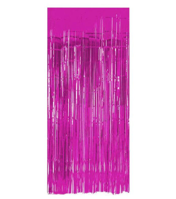 Fuchsia Deurgordijn Folie 2m - Partywinkel - 8714572092098