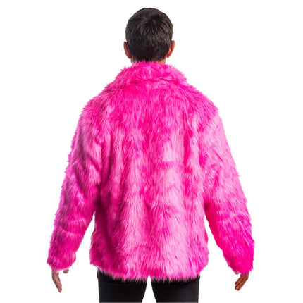 Manteau en fausse fourrure fuchsia
