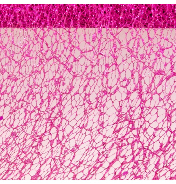 RUBAN DE TABLE FUCHSIA PAILLETÉ 10CM X 5M