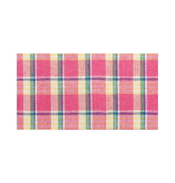 RUBAN DE TABLE EN LIN MADRAS FUCHSIA 10 CM X 5 M