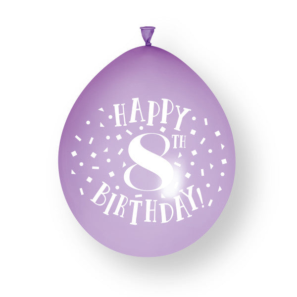 10 pièces Happy 8th Birthday 23cm" ballons en latex
