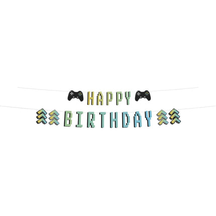 Gaming Party Letterslinger Happy Birthday 1,50m van Folat koop je bij Partywinkel