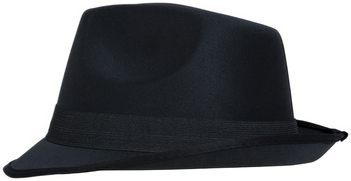 Gangster Hoed Zwart Met Band van Fiestas Guirca koop je bij Partywinkel