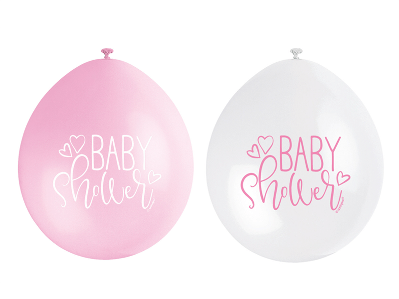 Geboorte Ballonnen Baby Shower Roze 25cm 10st van Unique koop je bij Partywinkel