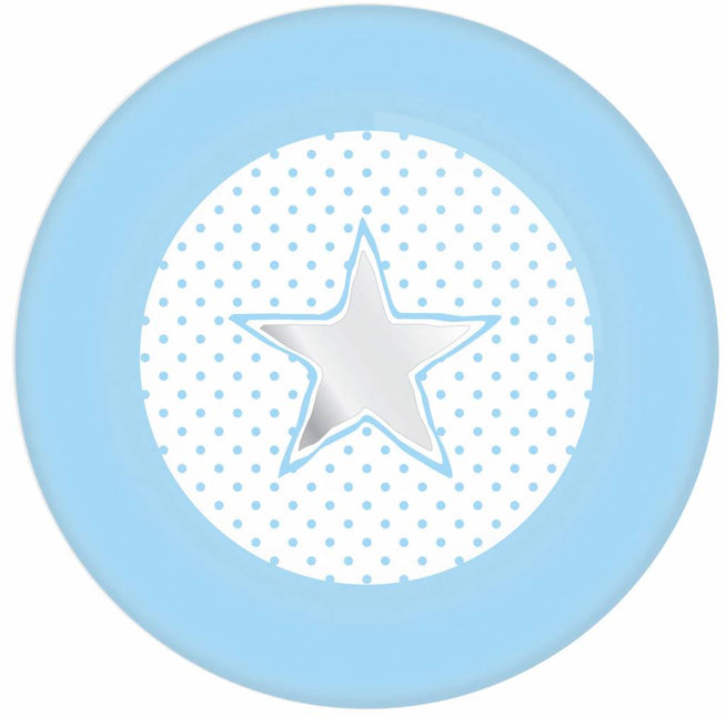 Geboorte Bordjes Jongen 18cm 8st van Haza Witbaard koop je bij Partywinkel