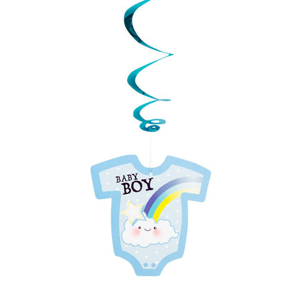 Geboorte Hangdecoratie Jongen Baby Boy 60cm 3st van Boland koop je bij Partywinkel