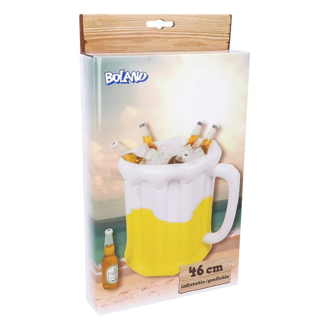 Geel Witte Bierpul Opblaasbaar 46cm van Boland koop je bij Partywinkel