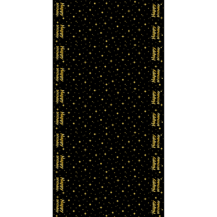 Gefeliciteerd Tafelkleed Zwart Goud 2,74m van Paper Dreams koop je bij Partywinkel