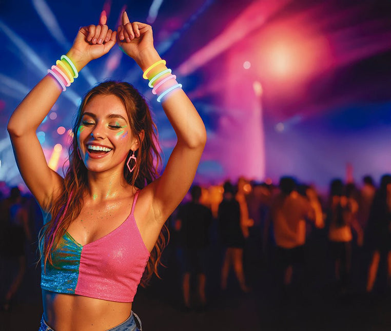 Gekleurde Armband Glow In The Dark 50st van Fiestas Guirca koop je bij Partywinkel