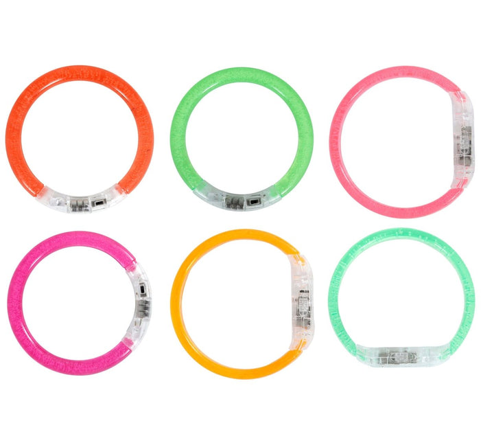Gekleurde Armband Glow In The Dark 8cm 4st van Fiestas Guirca koop je bij Partywinkel