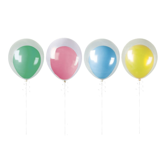 Gekleurde Ballonnen Dubbellaags Set van Unique koop je bij Partywinkel