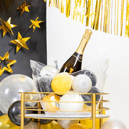 Gekleurde Ballonnen Zwart Goud Zilver Metallic 13cm 50st van Folat koop je bij Partywinkel