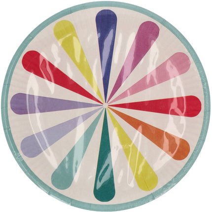 Gekleurde Borden 23cm 8st van Folat koop je bij Partywinkel