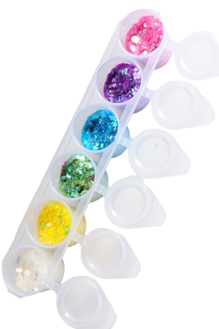Gekleurde Chunky Glitters Set 7 delig van Superstar koop je bij Partywinkel