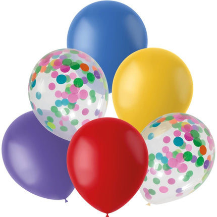 Gekleurde Confetti Ballonnen 30cm 6st van Folat koop je bij Partywinkel