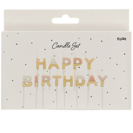 Gekleurde Happy Birthday Kaarsen Pastel van Folat koop je bij Partywinkel