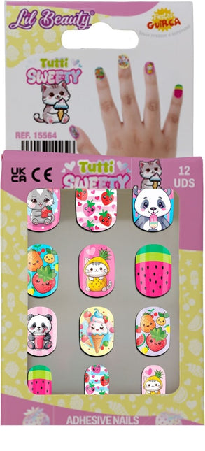 Gekleurde Nepnagels Kind Tutti Sweety van Fiestas Guirca koop je bij Partywinkel