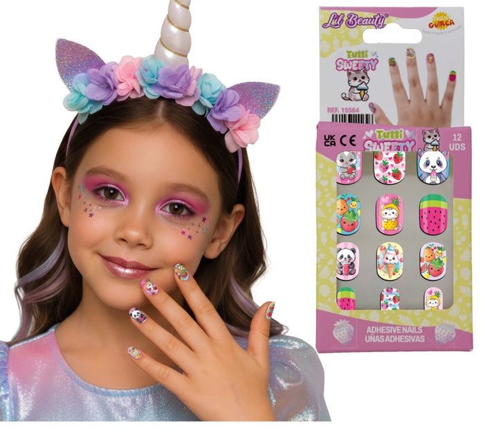 Gekleurde Nepnagels Kind Tutti Sweety van Fiestas Guirca koop je bij Partywinkel