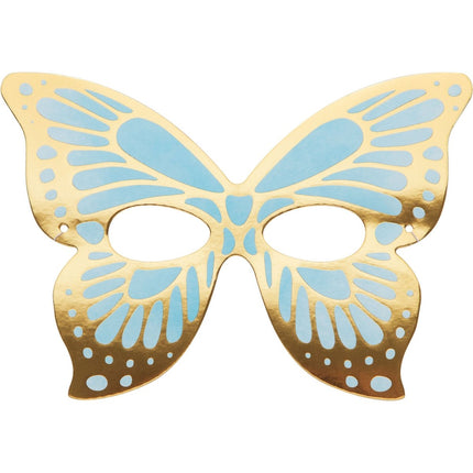 Gekleurde Vlinder Maskers 19cm 8st van Creative Converting koop je bij Partywinkel