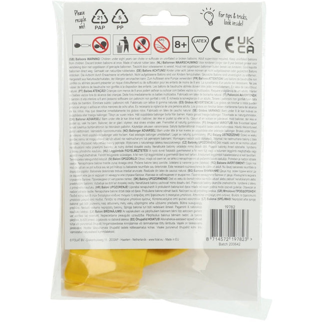 Gele Ballon Metallic Zesty Yellow 80cm van Folat koop je bij Partywinkel