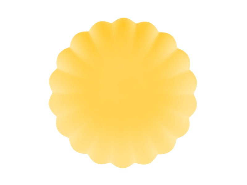 Gele Borden Kartelrand 22cm 4st van Partydeco koop je bij Partywinkel