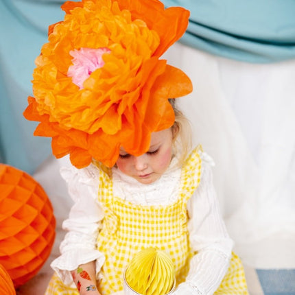 Gele Honeycomb Paasei 12cm van Partydeco koop je bij Partywinkel