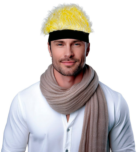 Gele Pruik Mat Band Volwassen van Fiestas Guirca koop je bij Partywinkel