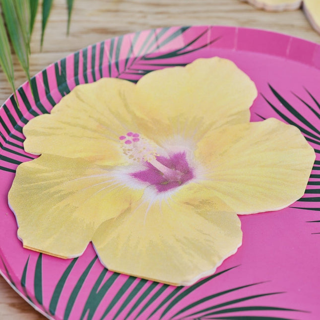 Gele Servetten Bloemen 16,5cm 16st van Ginger Ray koop je bij Partywinkel