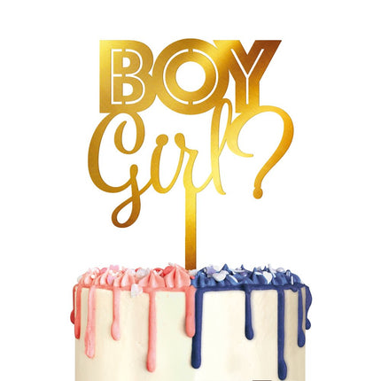 Gender Reveal Taarttopper Goud van WeFiesta koop je bij Partywinkel