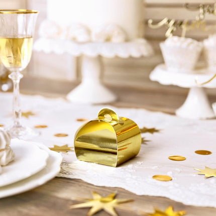 Geschenkdoosjes Goud 6cm 10st van Partydeco koop je bij Partywinkel