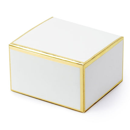 Geschenkdoosjes Rand Goud 6cm 10st van Partydeco koop je bij Partywinkel