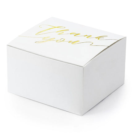 Geschenkdoosjes Thank You Goud 6cm 10st van Partydeco koop je bij Partywinkel
