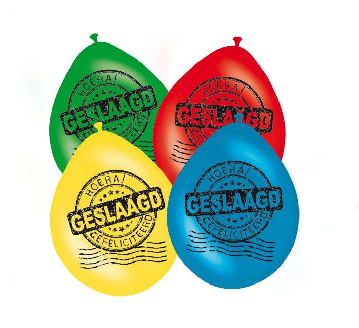 Geslaagd Ballonnen Versiering 8st 30cm van Folat koop je bij Partywinkel