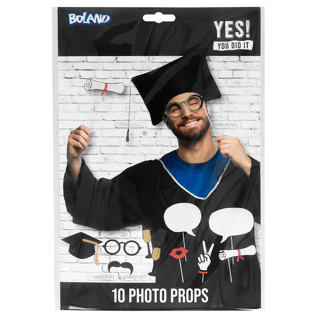 Geslaagd Photobooth Props 10st van Boland koop je bij Partywinkel