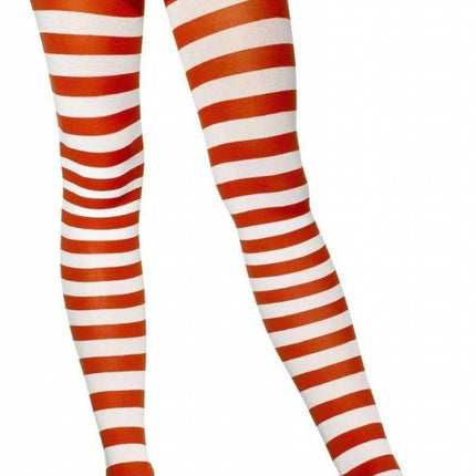 Gestreepte Panty Rood en Wit van Smiffys koop je bij Partywinkel