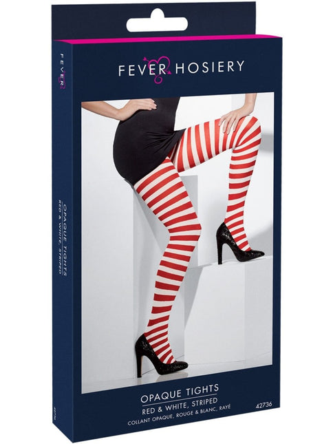 Gestreepte Panty Rood en Wit van Smiffys koop je bij Partywinkel