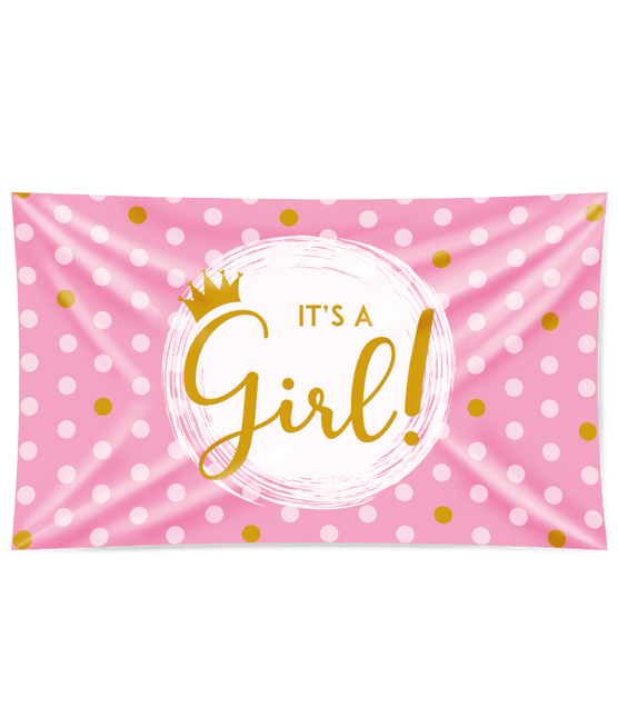 Gevelvlag It'S A Girl! 1,5m van Paper Dreams koop je bij Partywinkel