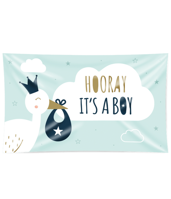 Gevelvlag New Born Baby Boy 1,5m van Paper Dreams koop je bij Partywinkel
